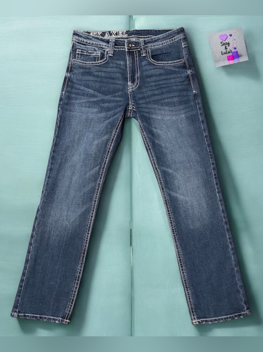 TK Axel Jeans Mens 32x32 Blue Medium Wash Slim Bootcut Stretch 5-Pocket